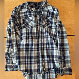 Men's Blue Plaid Shirt American Eagle XL